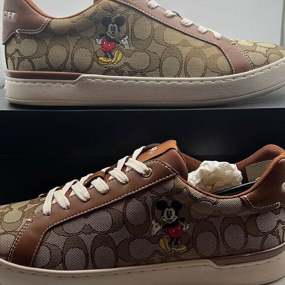 Disney X Coach Clip Low Top Sneaker With Mickey Mouse CN431- NWB- Men 10 - Picture 3 of 11